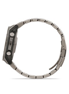 GARMIN Fenix 8 - 47MM - Up To 16 Days Battery Life - 1.4"inch Amoled Display, Scratch Resistant, Sapphire Crystal, Heart Rate Monitor, All Day Stress Monitor, Offline Voice Command, Calling Features, Super Bright LED Flashlight, iOS and Android Compatible Bare Titanium  - Image 3