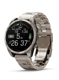 GARMIN Fenix 8 - 47MM - Up To 16 Days Battery Life - 1.4"inch Amoled Display, Scratch Resistant, Sapphire Crystal, Heart Rate Monitor, All Day Stress Monitor, Offline Voice Command, Calling Features, Super Bright LED Flashlight, iOS and Android Compatible Bare Titanium  - Image 5
