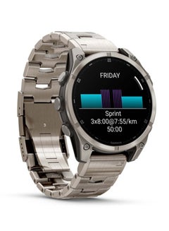 GARMIN Fenix 8 - 47MM - Up To 16 Days Battery Life - 1.4"inch Amoled Display, Scratch Resistant, Sapphire Crystal, Heart Rate Monitor, All Day Stress Monitor, Offline Voice Command, Calling Features, Super Bright LED Flashlight, iOS and Android Compatible Bare Titanium  - Image 4