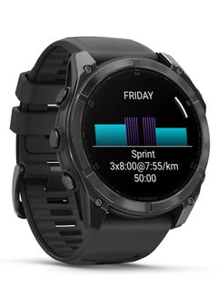 GARMIN Fenix 8 - 51MM - Up To 29 Days Battery Life - 1.4"inch Amoled Display, Scratch Resistant, Sapphire Crystal, Heart Rate Monitor, All Day Stress Monitor, Offline Voice Command, Calling Features, Super Bright Led Flashlight, iOS and Android Compatible Slate Gray  - Image 3