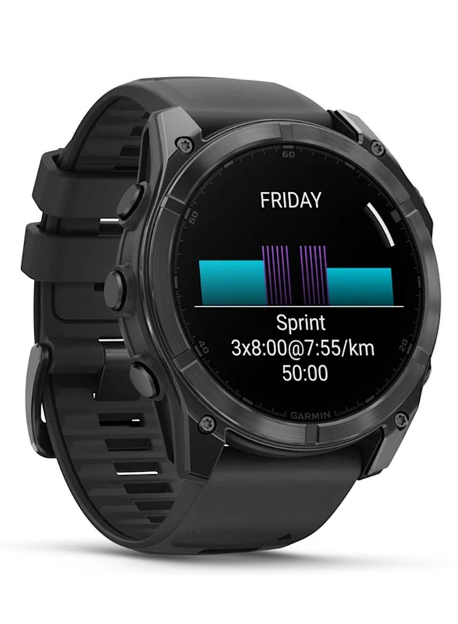 GARMIN - Fenix 8 - 51MM - Up To 29 Days Battery Life - 1.4"inch Amoled Display, Scratch Resistant, Sapphire Crystal, Heart Rate Monitor, All Day Stress Monitor, Offline Voice Command, Calling Features, Super Bright Led Flashlight, iOS and Android Compatible Slate Gray - Image 1