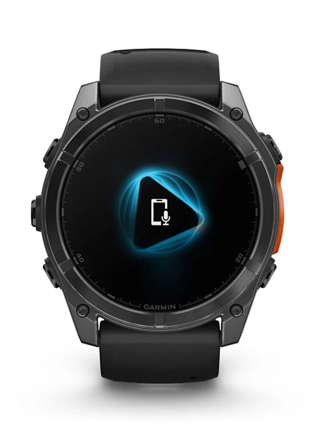 GARMIN - Fenix 8 - 51MM - Up To 29 Days Battery Life - 1.4"inch Amoled Display, Scratch Resistant, Sapphire Crystal, Heart Rate Monitor, All Day Stress Monitor, Offline Voice Command, Calling Features, Super Bright Led Flashlight, iOS and Android Compatible Slate Gray - Image 1