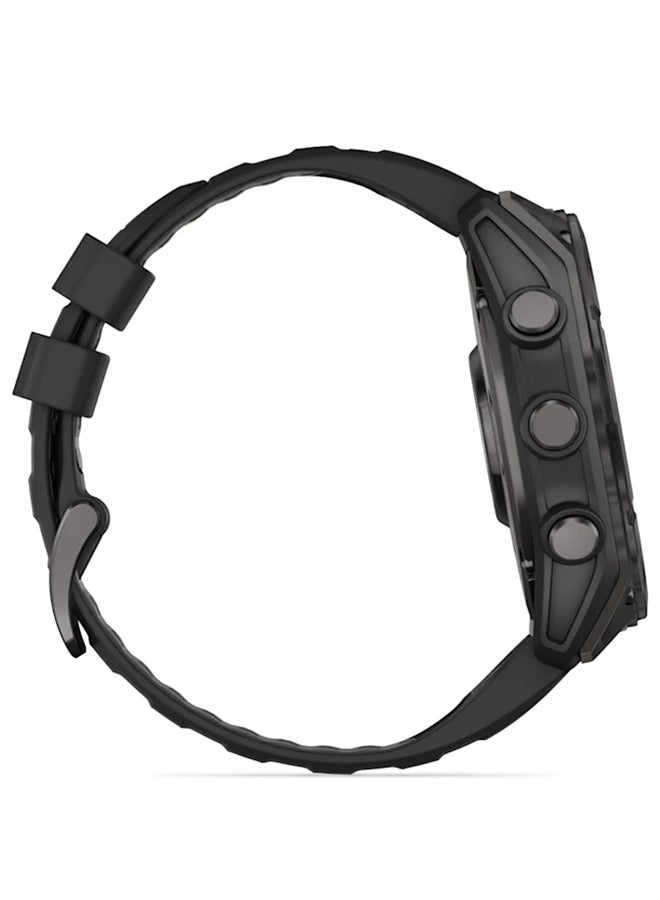 GARMIN - Fenix 8 - 51MM - Up To 29 Days Battery Life - 1.4"inch Amoled Display, Scratch Resistant, Sapphire Crystal, Heart Rate Monitor, All Day Stress Monitor, Offline Voice Command, Calling Features, Super Bright Led Flashlight, iOS and Android Compatible Slate Gray - Image 1
