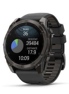 GARMIN Fenix 8 - 51MM - Up To 29 Days Battery Life - 1.4"inch Amoled Display, Scratch Resistant, Sapphire Crystal, Heart Rate Monitor, All Day Stress Monitor, Offline Voice Command, Calling Features, Super Bright LED Flashlight, iOS and Android Compatible Carbon Gray  - Image 2