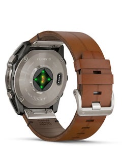 GARMIN Fenix 8 - 51MM - Up To 29 Days Battery Life - 1.4"inch Amoled Display, Scratch Resistant, Sapphire Crystal, Heart Rate Monitor, All Day Stress Monitor, Offline Voice Command, Calling Features, Super Bright LED Flashlight, iOS and Android Compatible Bare Titanium  - Image 4