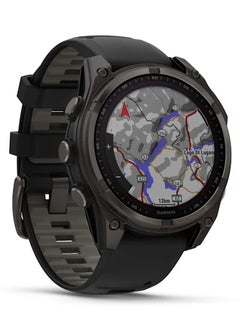 GARMIN Fenix 8 - 47MM - Up To 48 Days Battery Life With Solar Charging - 1.3"inch Sunlight-Visible, Transflective Memory-In-Pixel (Mip), Scratch Resistant, Power Sapphire™, Heart Rate Monitor, All Day Stress Monitor, Offline Voice Command, Calling Features, Super Bright Led Flashlight, iOS and Android Compatible Carbon Gray  - Image 3