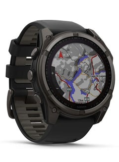 GARMIN Fenix 8 - 51MM - Up To 48 Days Battery Life with Solar Charging - 1.4"inch Sunlight-Visible, Transflective Memory-In-Pixel (Mip), Scratch Resistant, Power Sapphire™, Heart Rate Monitor, All Day Stress Monitor, Offline Voice Command, Calling Features, Super Bright LED Flashlight, iOS and Android Compatible Carbon Gray  - Image 3