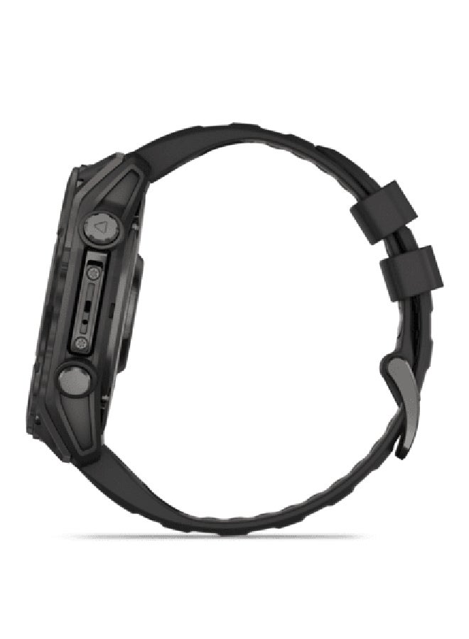 GARMIN - Fenix 8 - 51MM - Up To 48 Days Battery Life with Solar Charging - 1.4"inch Sunlight-Visible, Transflective Memory-In-Pixel (Mip), Scratch Resistant, Power Sapphire™, Heart Rate Monitor, All Day Stress Monitor, Offline Voice Command, Calling Features, Super Bright LED Flashlight, iOS and Android Compatible Titanium - Image 1