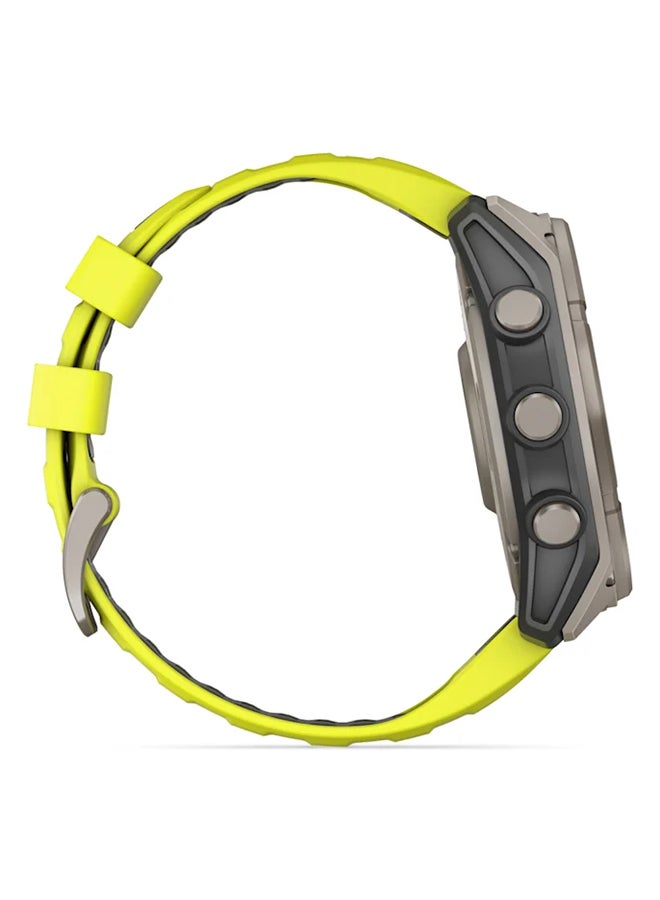 GARMIN - Fenix 8 - 51MM - Up To 48 Days Battery Life with Solar Charging - 1.4"inch Sunlight-Visible, Transflective Memory-In-Pixel (Mip), Scratch Resistant, Power Sapphire™, Heart Rate Monitor, All Day Stress Monitor, Offline Voice Command, Calling Features, Super Bright LED Flashlight, iOS and Android Compatible Titanium - Image 1
