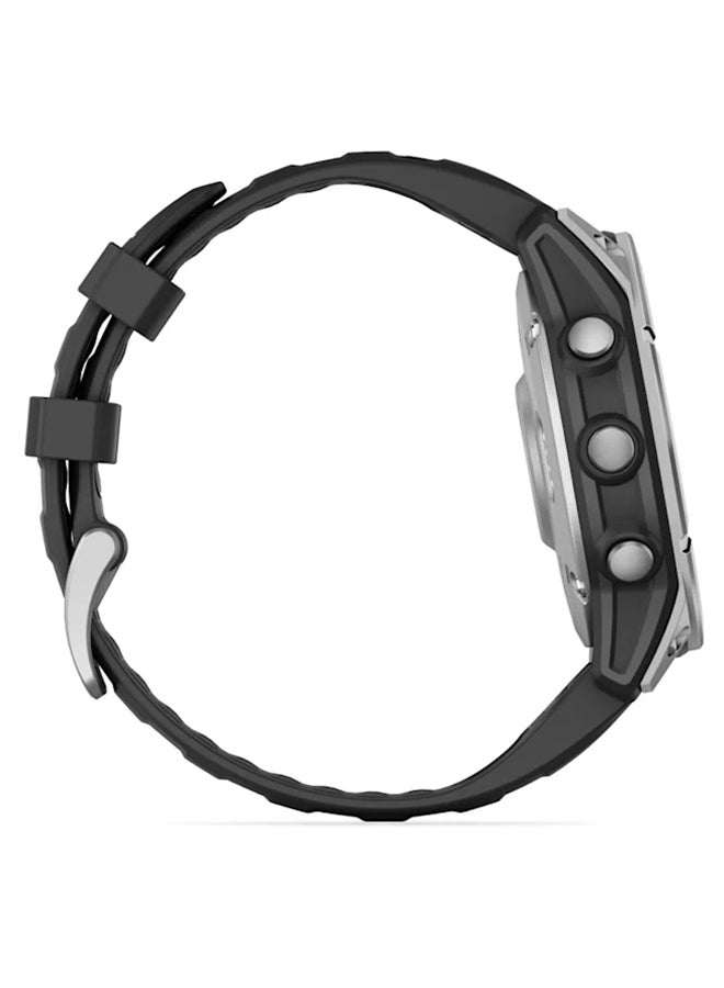 GARMIN - Fenix E - 47MM - Up To 16 Days Battery Life - 1.3"inch Amoled Display, Scratch Resistant, Corning® Gorilla® Glass, Heart Rate Monitor, All Day Stress Monitor, Advanced GPS Features, Built-in GNSS and Sports App, iOS and Android Compatible Steel - Image 1