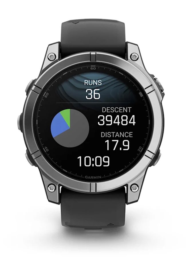GARMIN - Fenix E - 47MM - Up To 16 Days Battery Life - 1.3"inch Amoled Display, Scratch Resistant, Corning® Gorilla® Glass, Heart Rate Monitor, All Day Stress Monitor, Advanced GPS Features, Built-in GNSS and Sports App, iOS and Android Compatible Steel - Image 1