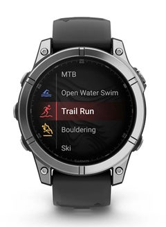 GARMIN Fenix E - 47MM - Up To 16 Days Battery Life - 1.3"inch Amoled Display, Scratch Resistant, Corning® Gorilla® Glass, Heart Rate Monitor, All Day Stress Monitor, Advanced GPS Features, Built-in GNSS and Sports App, iOS and Android Compatible Steel  - Image 5
