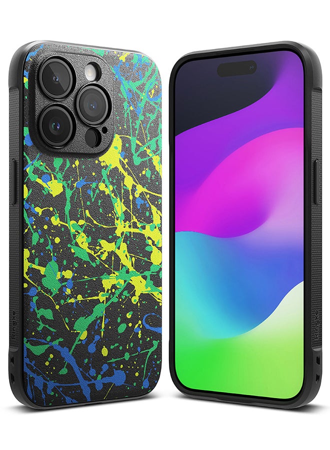 Ringke Onyx Case Compatible With iPhone 15 Pro Max, Enhanced Grip Tough Flexible TPU Shockproof Rugged Bumper Phone Cover - Action Painting - Image 1