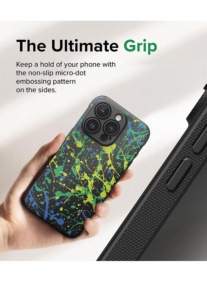 Ringke Onyx Case Compatible With iPhone 15 Pro Max, Enhanced Grip Tough Flexible TPU Shockproof Rugged Bumper Phone Cover - Action Painting - Image 5
