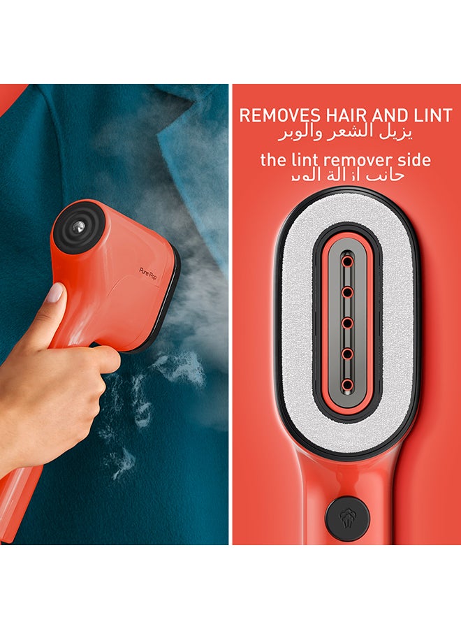 Tefal - TEFAL Pure POP Garment Steamer | Steams/Purifies Garments | Steam Output Up to 20 g/min | Removes Lint | Delicate Fabrics | Reversible Pad System | Ultra-Compact | Travel-Friendly | Fast Heat-Up | 70 ml 1300 W DT2022G0 Coral Red - Image 1