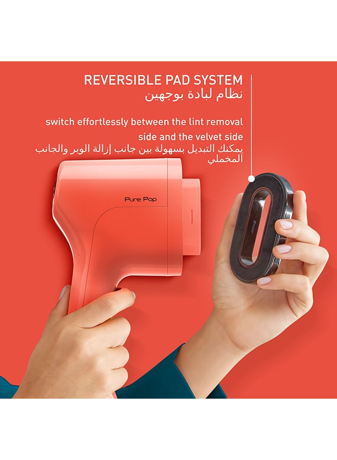 Tefal - TEFAL Pure POP Garment Steamer | Steams/Purifies Garments | Steam Output Up to 20 g/min | Removes Lint | Delicate Fabrics | Reversible Pad System | Ultra-Compact | Travel-Friendly | Fast Heat-Up | 70 ml 1300 W DT2022G0 Coral Red - Image 1