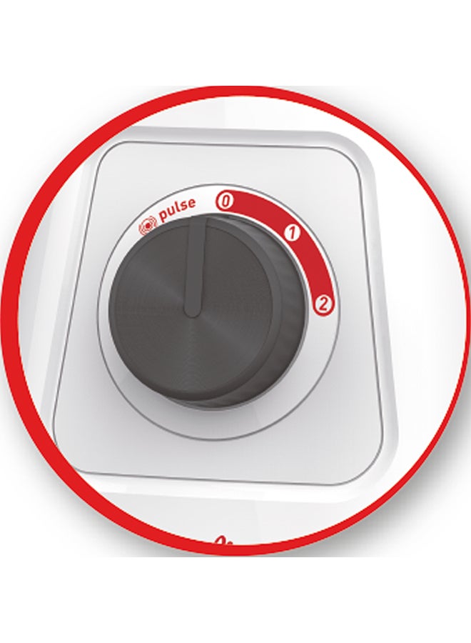 مولينكس - MOULINEX Blendforce 2 Blender | Smart Lock | Up to 3 minutes of continuous blending on any of the three speeds | Grinder | Ice crush function | Air Cooling System | 2 L 600 W LM422127 White / Red - Image 1