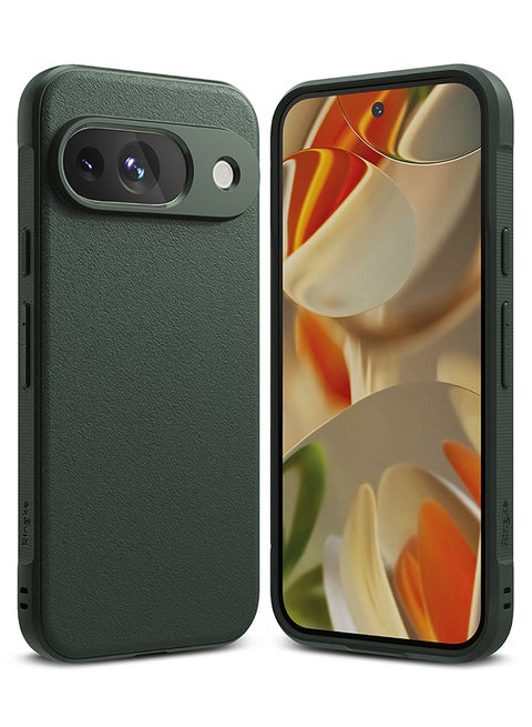 Onyx Case Compatible With Google Pixel 9, Enhanced Grip Tough Flexible TPU Shockproof Rugged TPU Bumper Drop Protection Phone Cover - Dark Green