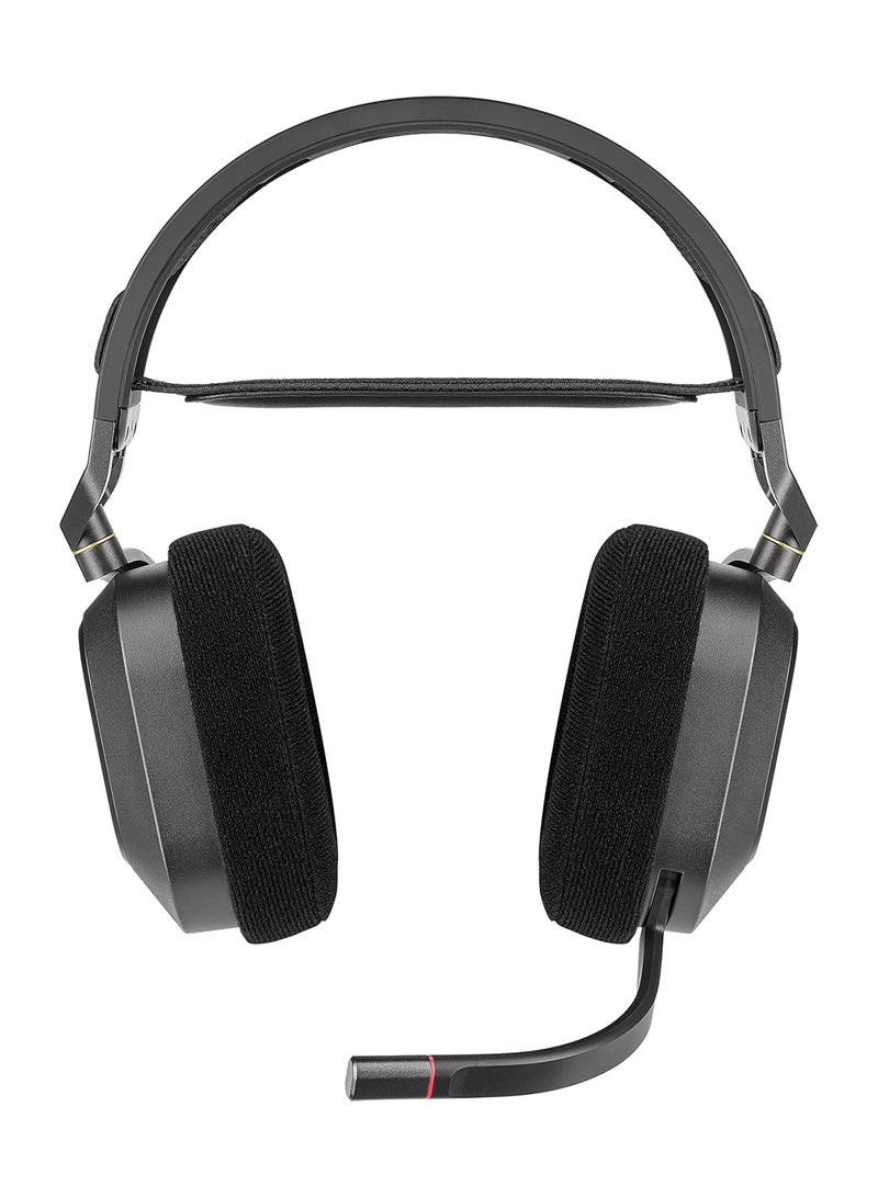 CORSAIR - Corsair HS80 RGB Wireless Premium Gaming Headset with Spatial Audio - Works with Mac, PC, PS5, PS4 - Carbon - Image 1