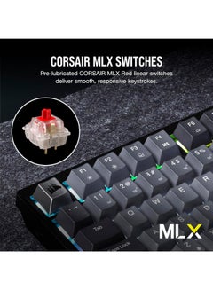 CORSAIR Corsair K65 Plus Wireless 75% RGB Hot-Swappable Mechanical Gaming Keyboard – Pre-Lubricated MLX Red Linear Switches – Top Mounted – Dual-Layer Sound Dampening – PBT Keycaps – QWERTY NA – Black  - Image 4