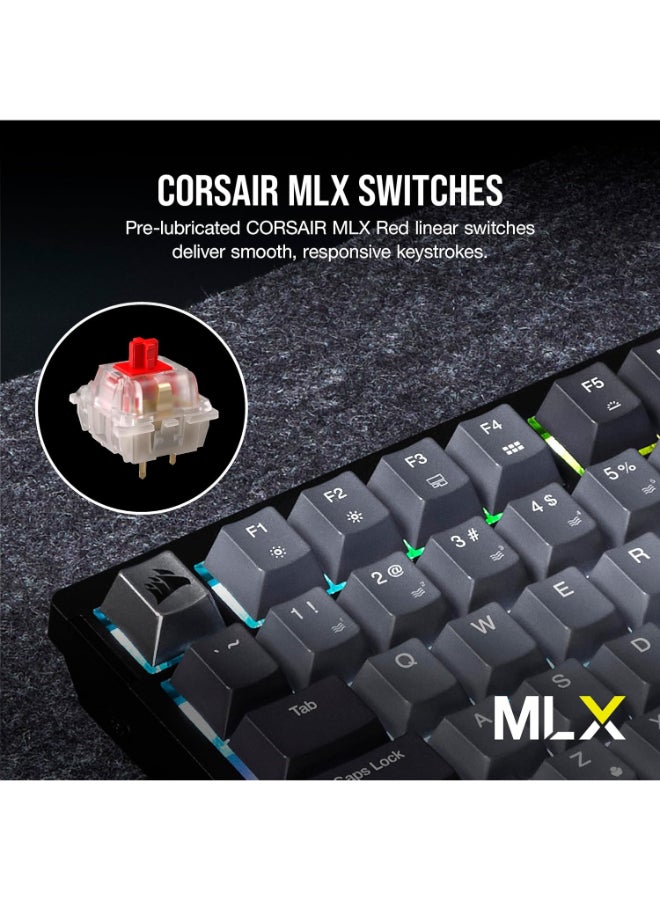 CORSAIR - Corsair K65 Plus Wireless 75% RGB Hot-Swappable Mechanical Gaming Keyboard – Pre-Lubricated MLX Red Linear Switches – Top Mounted – Dual-Layer Sound Dampening – PBT Keycaps – QWERTY NA – Black - Image 1