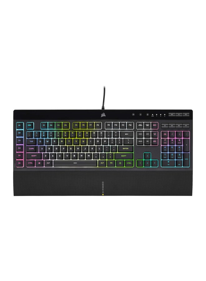 CORSAIR - Corsair K55 RGB PRO XT - Dynamic Per-Key RGB Backlighting - Six Macro Keys with Elgato Stream Deck Software Integration - IP42 Dust and Spill-Resistant - Detachable Palm Rest - Media and Volume Keys - Image 1