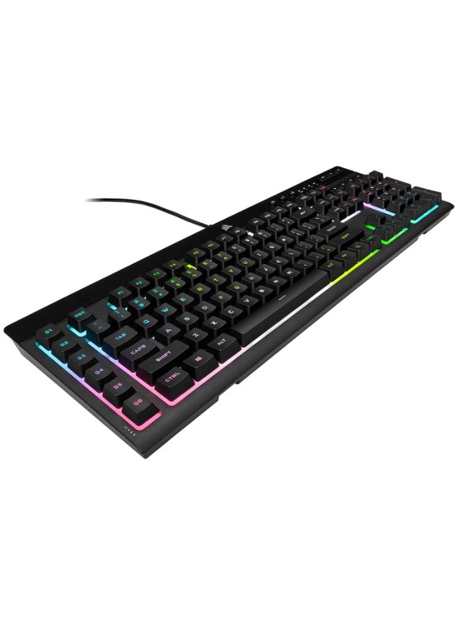 CORSAIR - Corsair K55 RGB PRO XT - Dynamic Per-Key RGB Backlighting - Six Macro Keys with Elgato Stream Deck Software Integration - IP42 Dust and Spill-Resistant - Detachable Palm Rest - Media and Volume Keys - Image 1