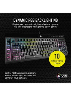 CORSAIR Corsair K55 RGB PRO XT - Dynamic Per-Key RGB Backlighting - Six Macro Keys with Elgato Stream Deck Software Integration - IP42 Dust and Spill-Resistant - Detachable Palm Rest - Media and Volume Keys  - Image 3