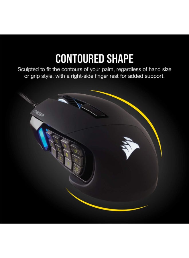 CORSAIR Corsair Scimitar RGB Elite, MOBA/MMO Gaming Mouse, Black  - Image 3