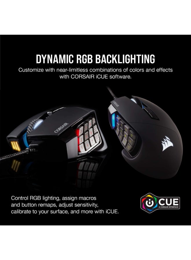 CORSAIR Corsair Scimitar RGB Elite, MOBA/MMO Gaming Mouse, Black  - Image 5