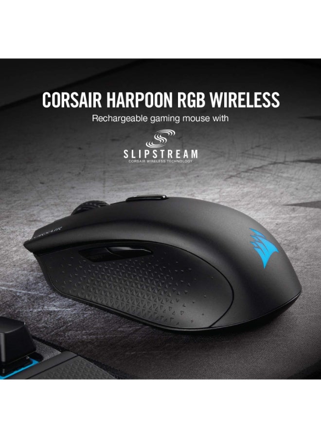 CORSAIR Corsair Harpoon RGB Wireless Gaming Mouse-Backlit RGB LED, 10000 DPI, Optical - Black  - Image 2