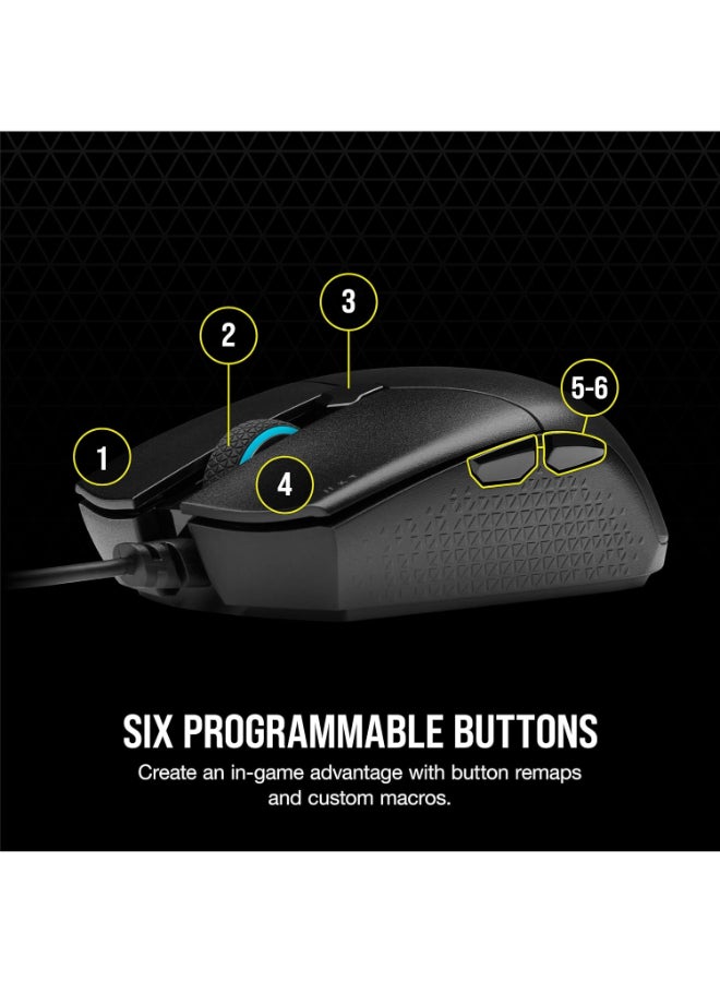 كورسير Corsair Katar Pro Ultra-Light Optical USB Gaming Mouse with Backlit RGB LED, 12400 DPI (Black)  - Image 5