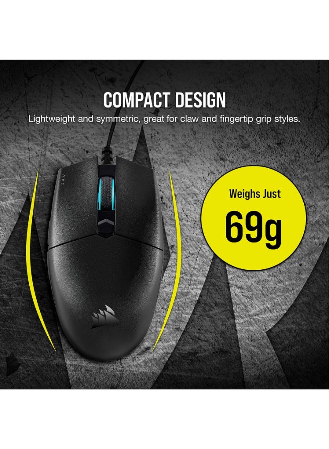 كورسير Corsair Katar Pro Ultra-Light Optical USB Gaming Mouse with Backlit RGB LED, 12400 DPI (Black)  - Image 3