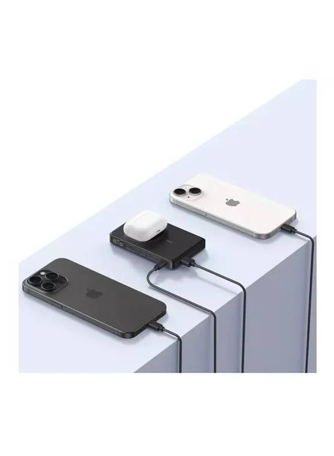 Anker - 10000 mAh MagGo Magnetic Battery, 10,000mAh Foldable 15W Wireless Portable Charger, 7.5W USB-C Power Delivery Power Bank with Stand, Magsafe-Compatible for iPhone 15/14/13/12 Series Black - Image 1