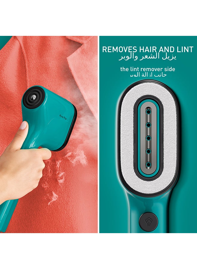 Tefal - TEFAL Pure POP Garment Steamer | Steams/Purifies Garments | Steam Output Up to 20 g/min | Removes Lint | Delicate Fabrics | Reversible Pad System | Ultra-Compact | Travel-Friendly | Fast Heat-Up | 70 ml 1300 W DT2024G0 Green - Image 1