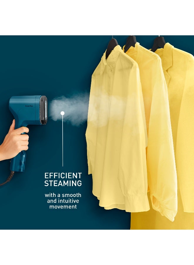 تيفال TEFAL Pure POP Garment Steamer | Steams/Purifies Garments | Steam Output Up to 20 g/min | Removes Lint | Delicate Fabrics | Reversible Pad System | Ultra-Compact | Travel-Friendly | Fast Heat-Up | 70 ml 1300 W DT2020G0 / DT2020E1 Alpes Blue - Image 3
