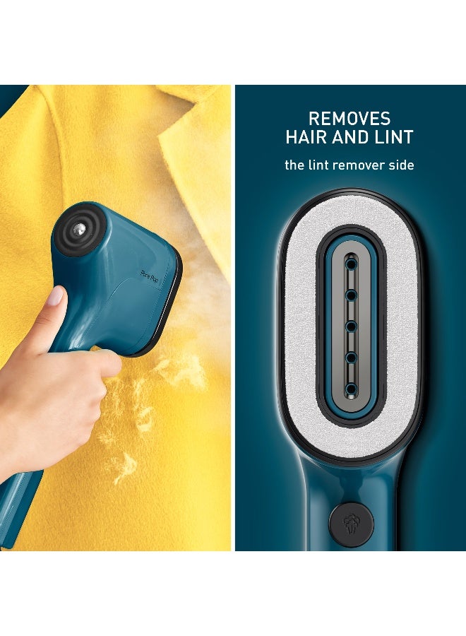 تيفال TEFAL Pure POP Garment Steamer | Steams/Purifies Garments | Steam Output Up to 20 g/min | Removes Lint | Delicate Fabrics | Reversible Pad System | Ultra-Compact | Travel-Friendly | Fast Heat-Up | 70 ml 1300 W DT2020G0 / DT2020E1 Alpes Blue - Image 4