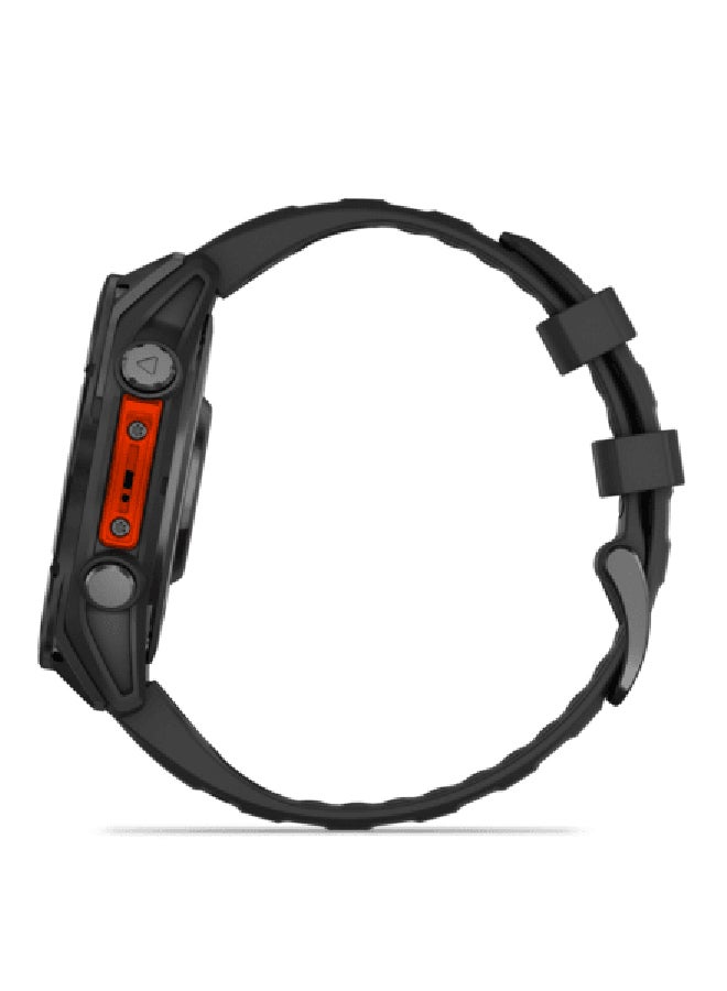 GARMIN - Fenix 8 - 47MM - Up To 16 Days Battery Life - 1.4"inch Amoled Display, Scratch Resistant, Sapphire Crystal, Heart Rate Monitor, All Day Stress Monitor, Offline Voice Command, Calling Features, Super Bright LED Flashlight, iOS and Android Compatible Slate Gray - Image 1
