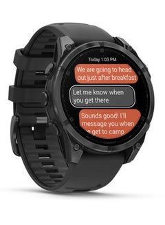 GARMIN Fenix 8 - 47MM - Up To 16 Days Battery Life - 1.4"inch Amoled Display, Scratch Resistant, Sapphire Crystal, Heart Rate Monitor, All Day Stress Monitor, Offline Voice Command, Calling Features, Super Bright LED Flashlight, iOS and Android Compatible Slate Gray  - Image 5