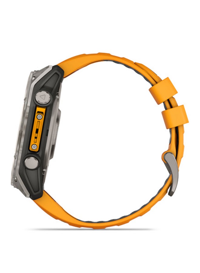 GARMIN - Fenix 8 - 51MM - Up To 29 Days Battery Life - 1.4"inch Amoled Display, Scratch Resistant, Sapphire Crystal, Heart Rate Monitor, All Day Stress Monitor, Offline Voice Command, Calling Features, Super Bright LED Flashlight, iOS and Android Compatible Titanium - Image 1