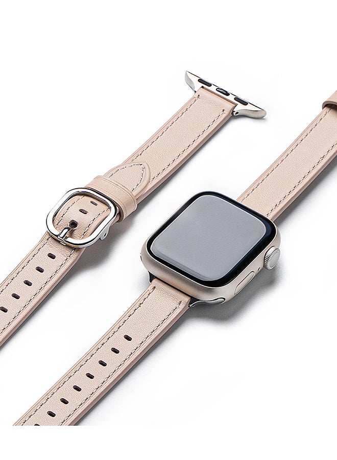 Ringke Leather One Slim Watch Band For Apple Watch 38 / 40 / 41mm, Lightweight Slim High-Quality Leather Elegant Style Watch Band- Cozy Pink  - Image 1