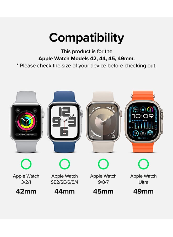 Ringke - Leather One Slim Basic Bold Watch Band For Apple Watch 42 / 44 / 45mm / 49mm, Lightweight Slim High-Quality Leather Elegant Watch Band - White - Image 1