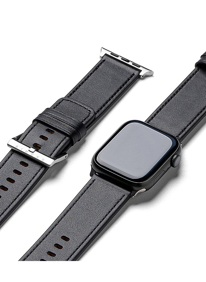 رينجك سوار ساعة جلدية ون سليم الأساسي الجريء لساعة آبل 42 / 44 / 45mm / 49mm، سوار ساعة جلدية أنيقة عالية الجودة خفيفة الوزن - - Image 1