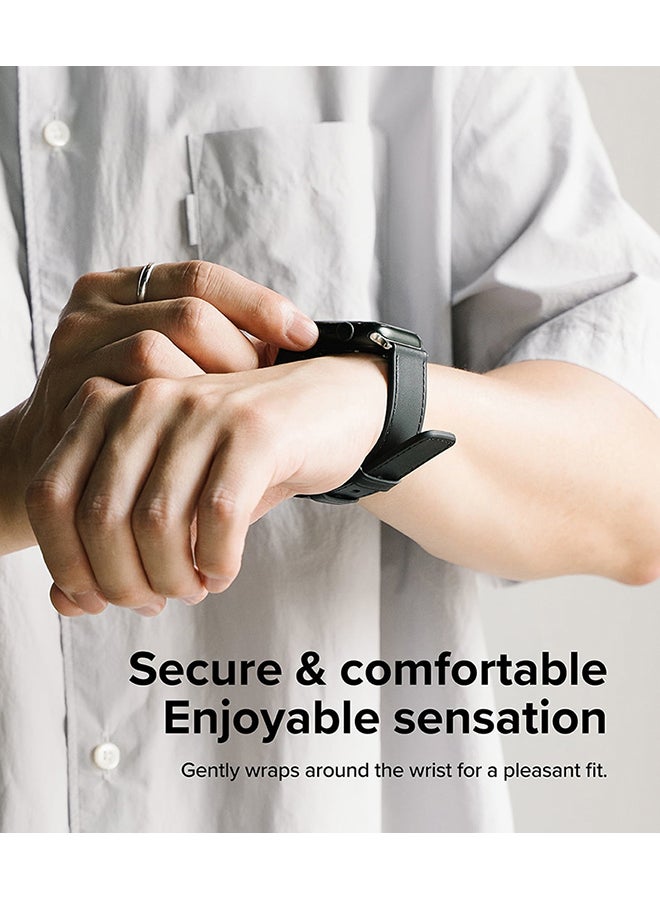 رينجك سوار ساعة جلدية ون سليم الأساسي الجريء لساعة آبل 42 / 44 / 45mm / 49mm، سوار ساعة جلدية أنيقة عالية الجودة خفيفة الوزن - - Image 5