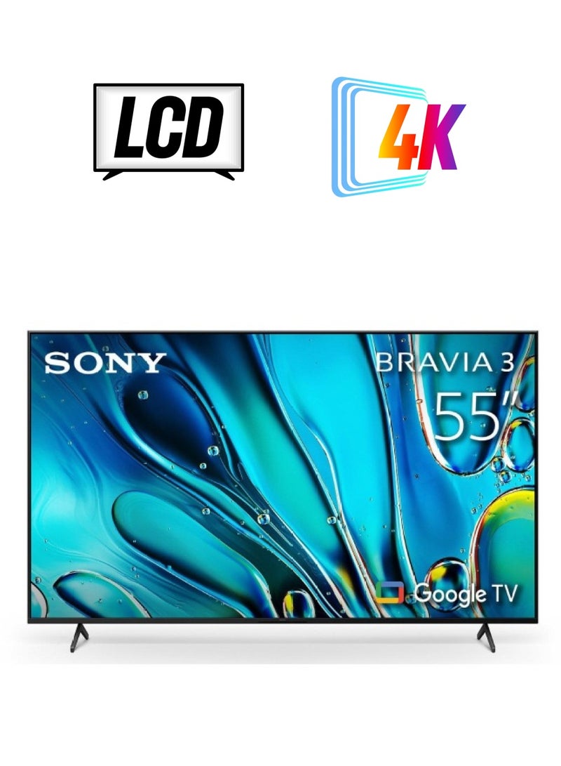 Sony BRAVIA 3 55 Inch 4k Smart TV HDR50 Hz K-55S30 Black  - Image 1