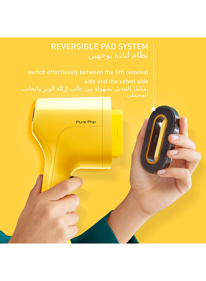 Tefal - TEFAL Pure POP Garment Steamer | Steams/Purifies Garments | Steam Output Up to 20 g/min | Removes Lint | Delicate Fabrics | Reversible Pad System | Ultra-Compact | Travel-Friendly | Fast Heat-Up | 70 ml 1300 W DT2026G0 Yellow - Image 1