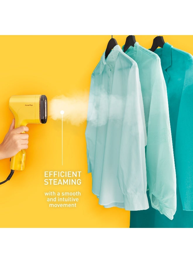 TEFAL Pure POP Garment Steamer | Steams/Purifies Garments | Steam Output Up to 20 g/min | Removes Lint | Delicate Fabrics | Reversible Pad System | Ultra-Compact | Travel-Friendly | Fast Heat-Up | 70 ml 1300 W DT2026G0 Yellow - Image 3