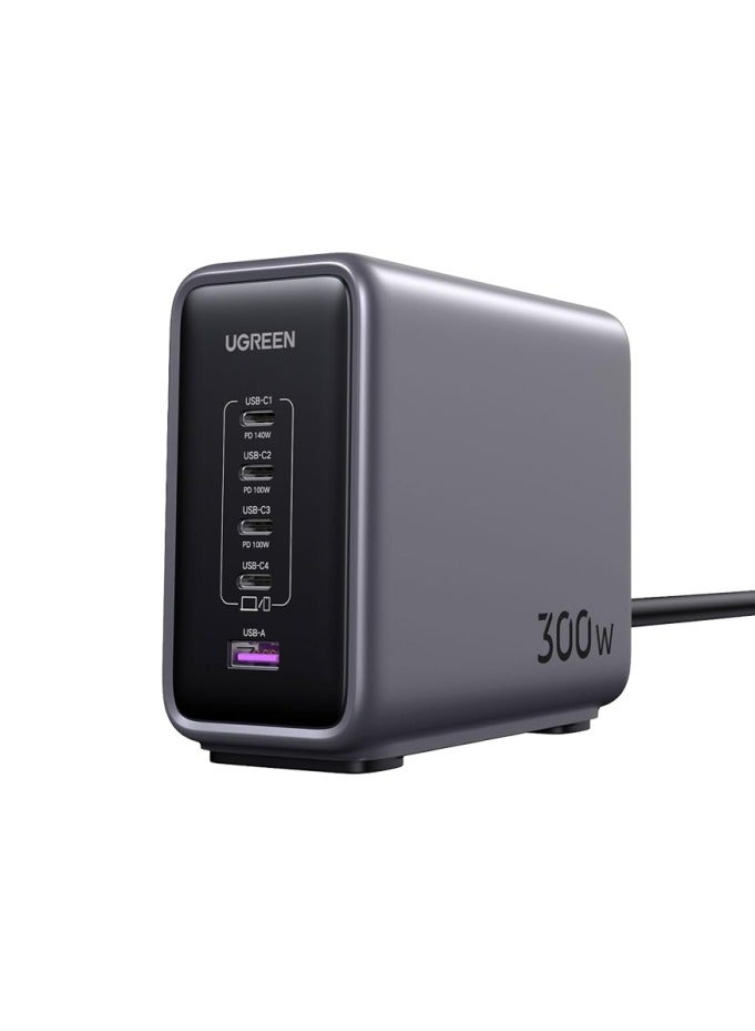 Ugreen Desktop Fast Charger Nexode GaN 4 USB-C Ports and USB Port 300W - Grey  - Image 1