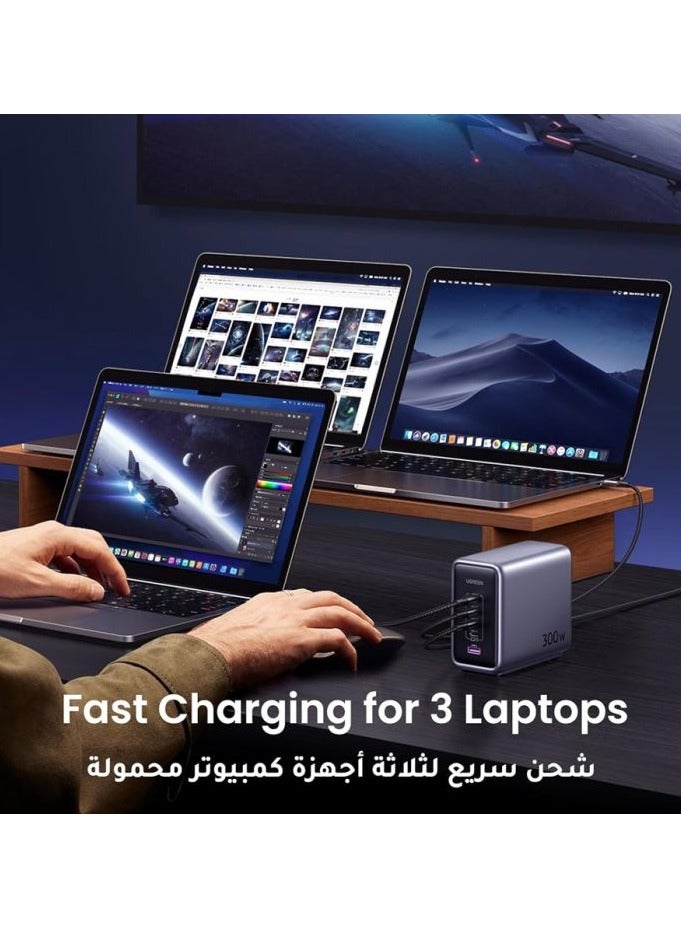Ugreen Desktop Fast Charger Nexode GaN 4 USB-C Ports and USB Port 300W - Grey  - Image 5