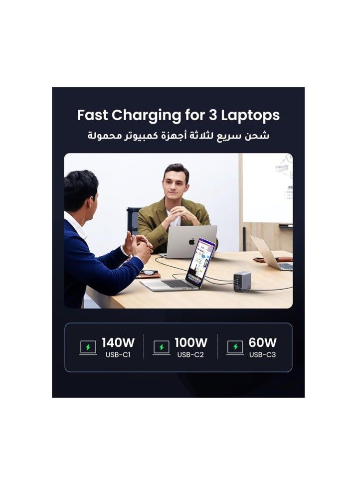 Ugreen Desktop Fast Charger Nexode GaN 4 USB-C Ports and USB Port 300W - Grey  - Image 4